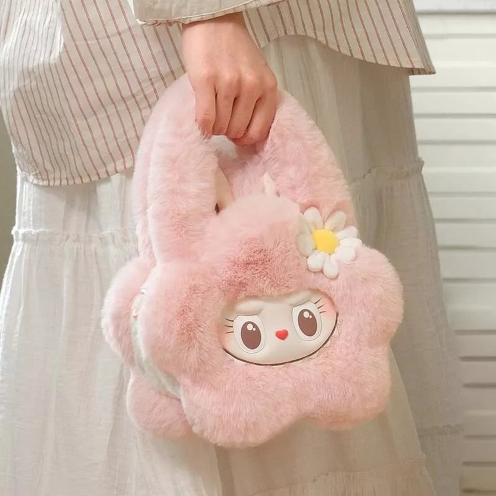 Pop Mart Pop Land The Monsters Mokoko Labubu Plush Flower Crossbody Bag Purse